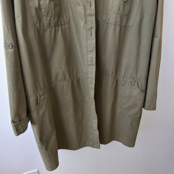 Penningtons Plus Women's Embroidered Olive Green Shirt/Jacket Size 24 =2X - Picture 4 of 17